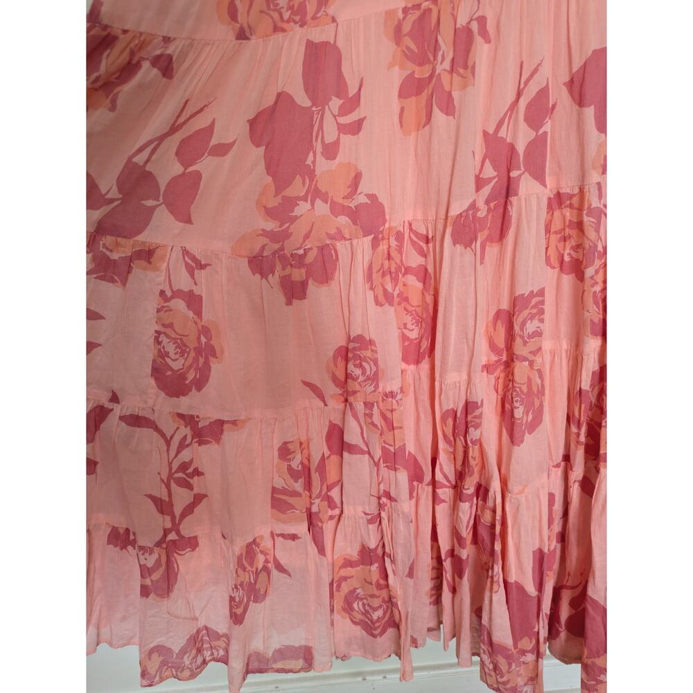 Free People Sundrenched Short-Sleeve Maxi Dress Pinky Combo Boho Floral - Picture 5 of 6